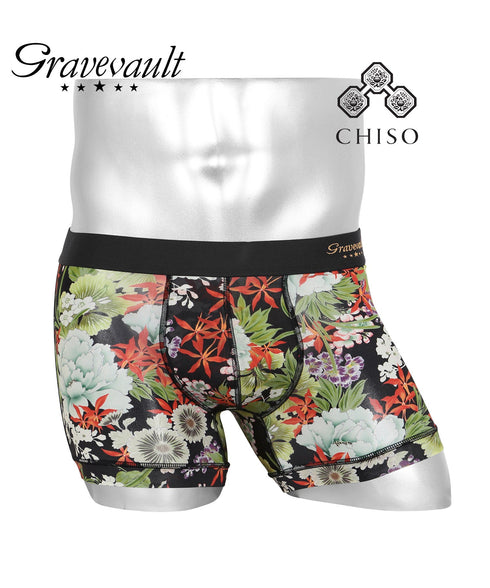 グレイブボールト Gravevault Logo type Final trump card Botanical Plants 千總 メンズ ショート ボクサーパンツ 【メール便】