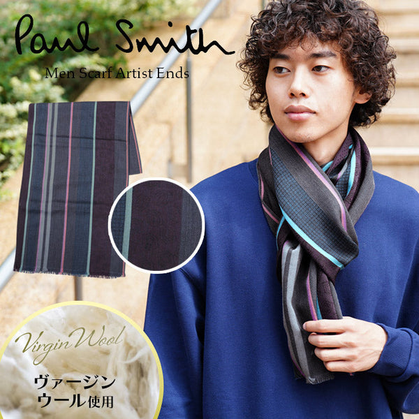 ポールスミス Paul Smith Men Scarf City Stripe マフラー OUTLET SALE_F cts