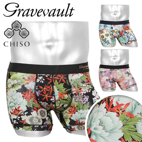 グレイブボールト Gravevault 千總 芙蓉百花 メンズ ショートボクサーパンツ