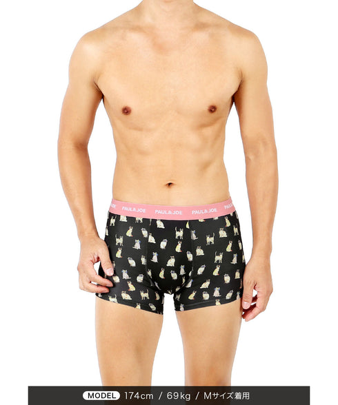 ポールアンドジョー PAUL&JOE ポリエステルベア天 猫総柄昇華 PT メンズ ボクサーパンツ 【メール便】