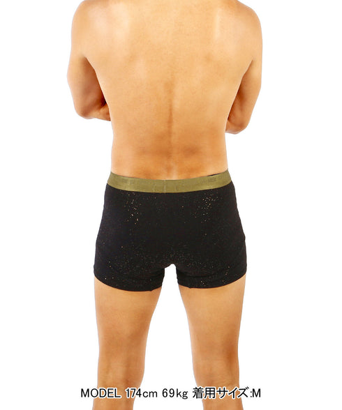 コムサメン COMME CA MEN ベア天 綿レーヨン無地+ラメ パッチワーク千鳥柄 PT メンズ ボクサーパンツ