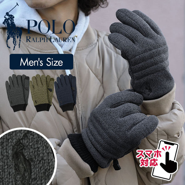 ポロ ラルフローレン POLO RALPH LAUREN KNIT COMBO メンズ 手袋 OUTLET SALE_F cts