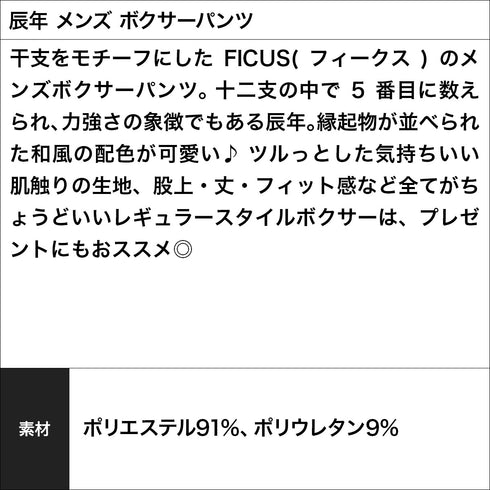 フィークス FICUS 辰年 メンズ ボクサーパンツ 【メール便】 cts