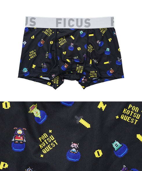 フィークス FICUS ポンコツクエスト コラボ メンズ ボクサーパンツ 【メール便】|下着 キャラクター おしゃれ 人気 クリスマス プレゼント 彼氏 cts