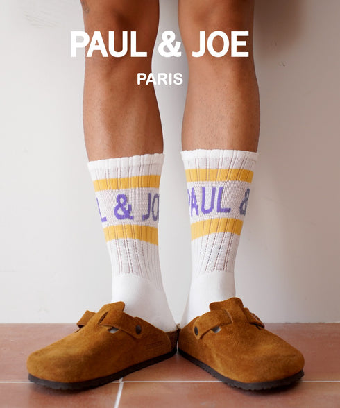 ポールアンドジョー PAUL&JOE 2本ラインロゴ クルーソックス 【メール便】