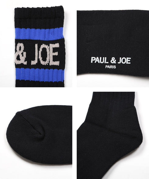 ポールアンドジョー PAUL&JOE 2本ラインロゴ クルーソックス 【メール便】