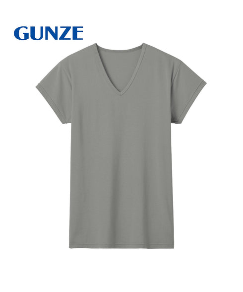 グンゼ GUNZE COOL MAGIC アセドロン ベア天 メンズ 汗とり付 Vネック半袖Tシャツ 【メール便】