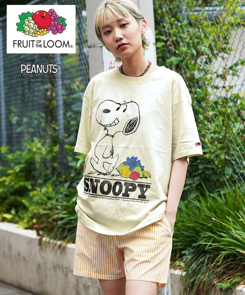 フルーツオブザルーム FRUIT OF THE LOOM FTL×スヌーピー 表ピーチ起毛 半袖Tシャツ 【メール便】|ユニセックス おしゃれ 人気 クリスマス プレゼント 彼氏 cts