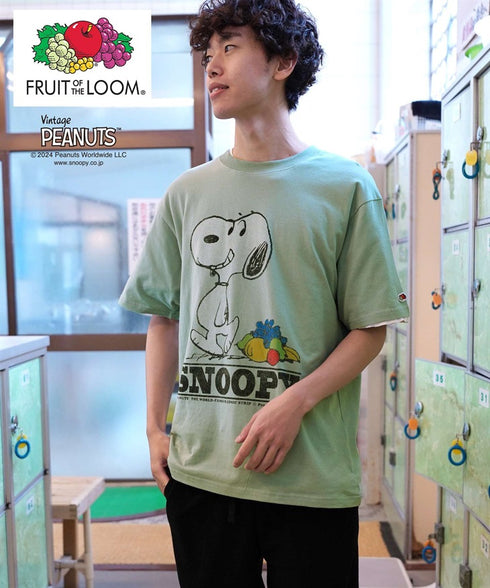 フルーツオブザルーム FRUIT OF THE LOOM FTL×スヌーピー 表ピーチ起毛 半袖Tシャツ 【メール便】|ユニセックス おしゃれ 人気 クリスマス プレゼント 彼氏 cts