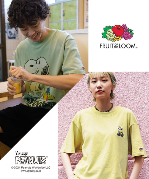 フルーツオブザルーム FRUIT OF THE LOOM FTL×スヌーピー 表ピーチ起毛 半袖Tシャツ 【メール便】|ユニセックス おしゃれ 人気 クリスマス プレゼント 彼氏 cts