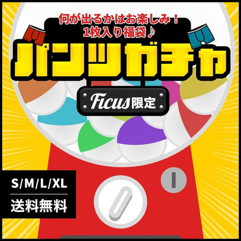 フィークス FICUS ガチャ 福袋 1枚 単品 ランダム メンズ ボクサーパンツ 【メール便】|下着 お得 おしゃれ 人気 クリスマス プレゼント 彼氏 cts