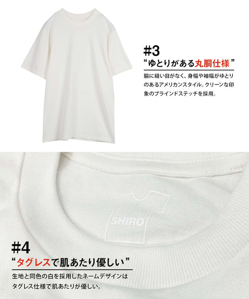 ヘインズ Hanes SHIRO メンズ クルーネック 半袖Tシャツ 【メール便】