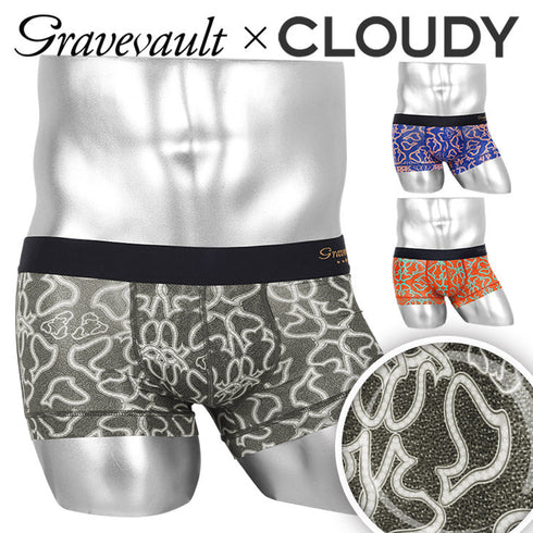 グレイブボールト Gravevault CLOUDY コラボ ASOMDWE メンズ ローライズ ボクサーパンツ 【メール便】