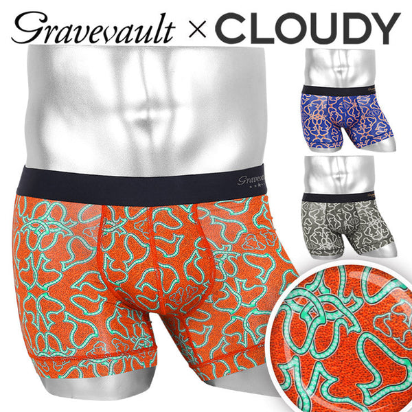 グレイブボールト Gravevault CLOUDY コラボ ASOMDWE メンズ ショート ボクサーパンツ 【メール便】