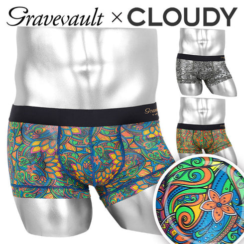 グレイブボールト Gravevault CLOUDY コラボ FLORATICA メンズ ローライズ ボクサーパンツ 【メール便】