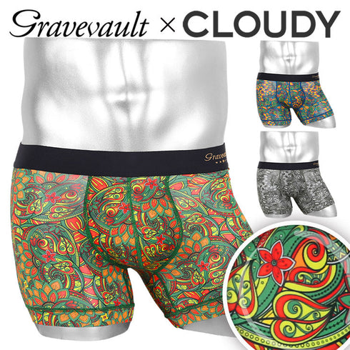 グレイブボールト Gravevault CLOUDY コラボ FLORATICA メンズ ショート ボクサーパンツ 【メール便】
