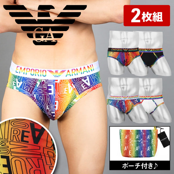 エンポリオ アルマーニ EMPORIO ARMANI 【2枚セット】RAINBOW LOGO メンズ ブリーフ cts