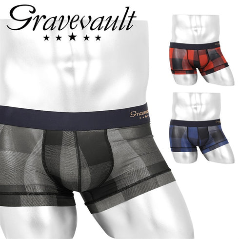 グレイブボールト Gravevault Buffalo check ローライズ ボクサーパンツ 【メール便】