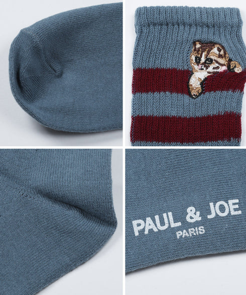 ポールアンドジョー PAUL&JOE クルー 表綿100 リッチェル ヌネット刺繍 レディースソックス 【メール便】