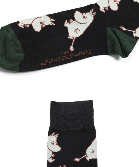 コムサメン COMME CA MEN クルー 表綿100 ムーミンコラボ ムーミン総柄 メンズ ソックス 【メール便】