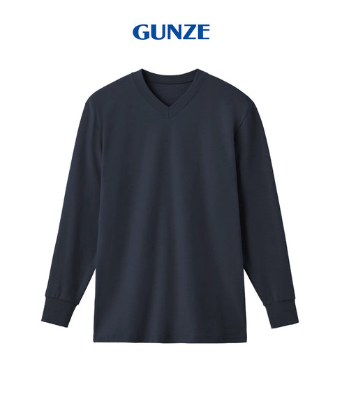 グンゼ GUNZE HOT MAGIC ファイヤーアセドロン メンズ Vネック長袖インナー 【メール便】|下着 おしゃれ 人気 クリスマス プレゼント 彼氏