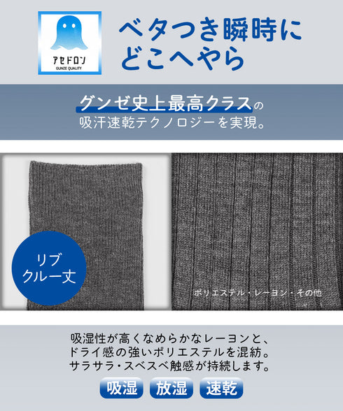 グンゼ GUNZE アセドロン メンズ ソックス 【メール便】