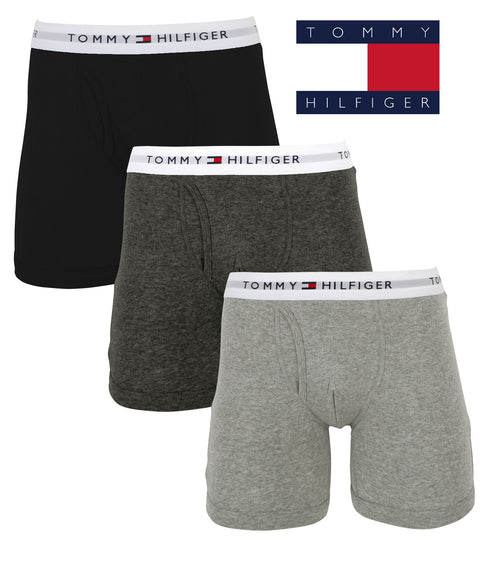 トミー ヒルフィガー TOMMY HILFIGER 【3枚セット】Cotton Classics Core Plus メンズ ロングボクサーパンツ プレゼント クリスマス ギフト 彼氏 夫 旦那