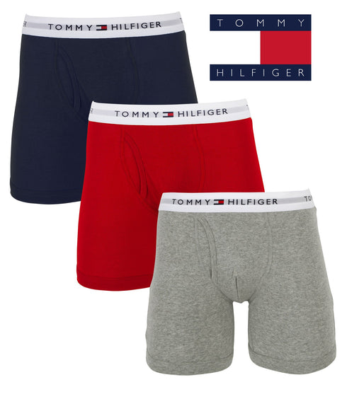 トミー ヒルフィガー TOMMY HILFIGER 【3枚セット】Cotton Classics Core Plus メンズ ロングボクサーパンツ プレゼント クリスマス ギフト 彼氏 夫 旦那