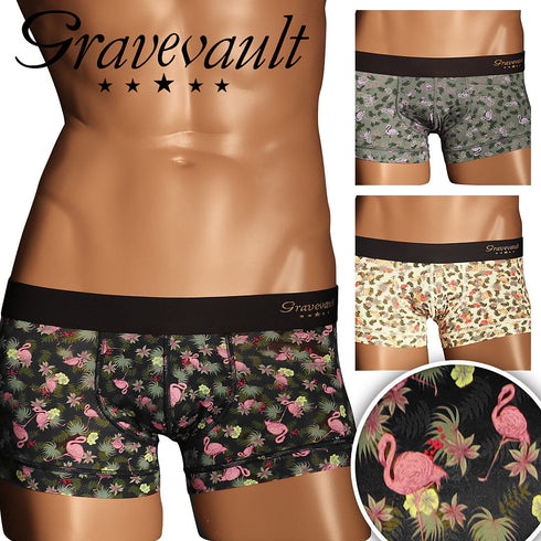 グレイブボールト Gravevault Pink Flamingo メンズ ローライズ ボクサーパンツ 【メール便】