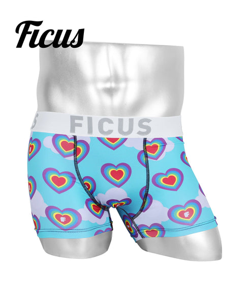 フィークス FICUS レインボーハート メンズボクサーパンツ 【メール便】|下着 おしゃれ かわいい 人気 ハート クリスマス プレゼント 彼氏