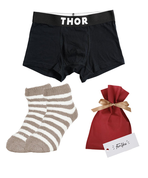 ソー THOR THOR&MOFUWA メンズ ボクサーパンツ&ルームソックス セット 【メール便】