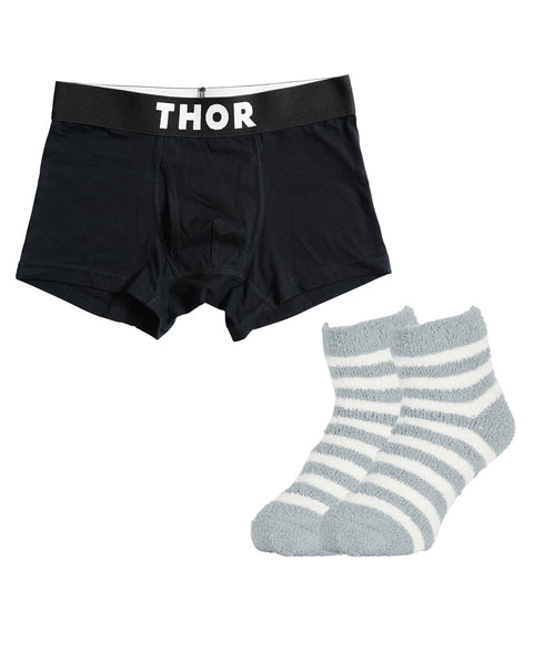 ソー THOR THOR&MOFUWA メンズ ボクサーパンツ&ルームソックス セット 【メール便】