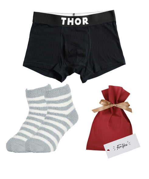 ソー THOR THOR&MOFUWA メンズ ボクサーパンツ&ルームソックス セット 【メール便】