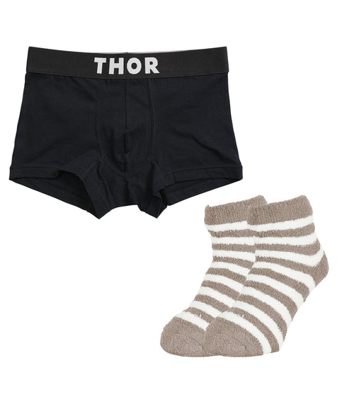 ソー THOR THOR&MOFUWA メンズ ボクサーパンツ&ルームソックス セット 【メール便】