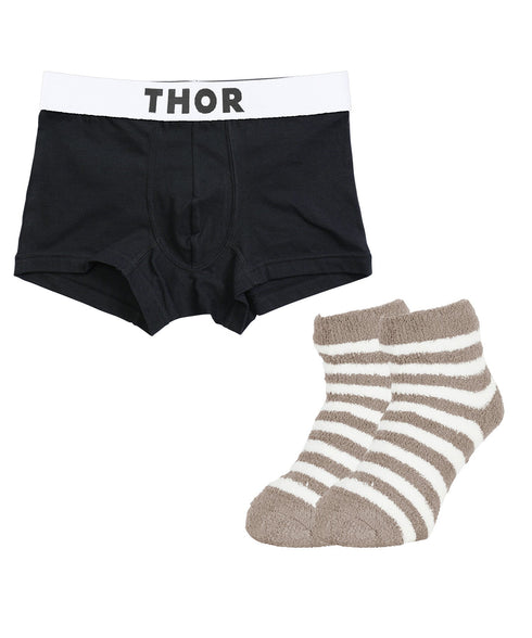 ソー THOR THOR&MOFUWA メンズ ボクサーパンツ&ルームソックス セット 【メール便】