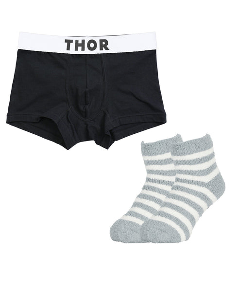 ソー THOR THOR&MOFUWA メンズ ボクサーパンツ&ルームソックス セット 【メール便】
