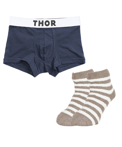 ソー THOR THOR&MOFUWA メンズ ボクサーパンツ&ルームソックス セット 【メール便】