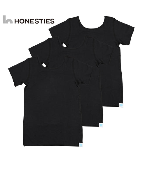 オネスティーズ HONESTIES 【3枚セット】裏表前後なし キッズ やわふわコットン インナーTシャツ