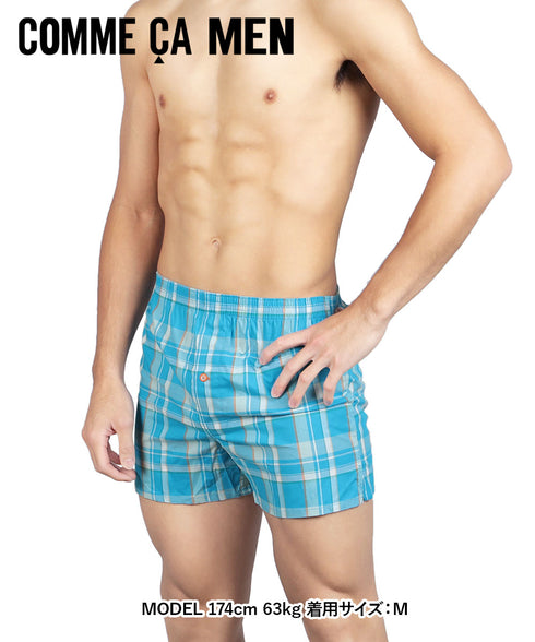 コムサメン COMME CA MEN 平チェックストレッチ先染め メンズ トランクス 【メール便】