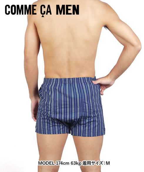 コムサメン COMME CA MEN 平ストライプストレッチ先染め メンズ トランクス 【メール便】
