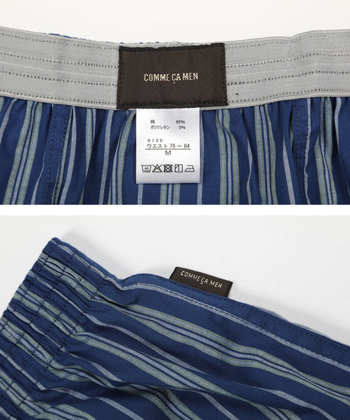 コムサメン COMME CA MEN 平ストライプストレッチ先染め メンズ トランクス 【メール便】