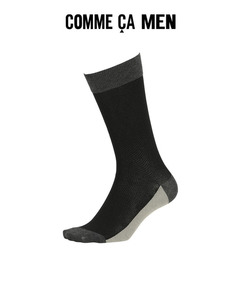 コムサメン COMME CA MEN メッシュパネル切替 メンズ クルーソックス 【メール便】