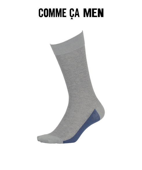 コムサメン COMME CA MEN メッシュパネル切替 メンズ クルーソックス 【メール便】