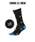 コムサメン COMME CA MEN 秋田犬柄 メンズ クルーソックス 【メール便】