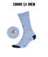 コムサメン COMME CA MEN 秋田犬柄 メンズ クルーソックス 【メール便】