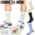 コムサメン COMME CA MEN 秋田犬柄 メンズ クルーソックス 【メール便】
