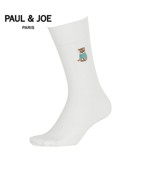 ポールアンドジョー PAUL&JOE 10X1リブお座りヌネット刺繍 メンズ クルーソックス 【メール便】