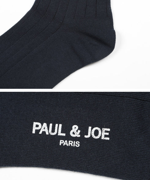 ポールアンドジョー PAUL&JOE 10X1リブお座りヌネット刺繍 メンズ クルーソックス 【メール便】