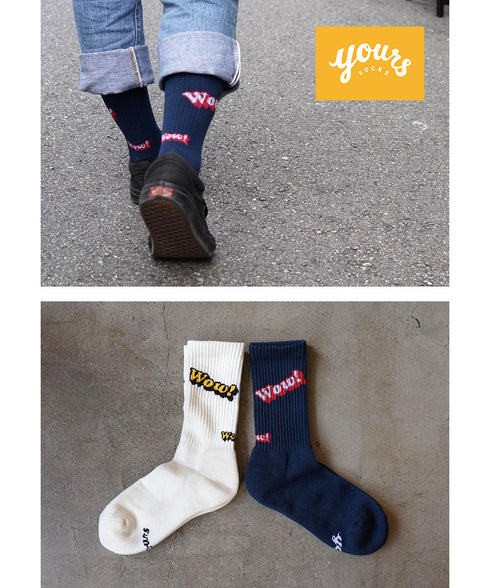 ユアーズソックス yours SOCKS WOW メンズ クルーソックス 【メール便】