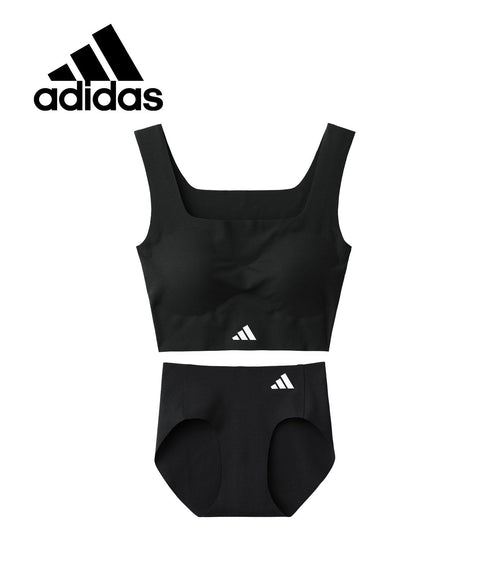 アディダス adidas 完全無縫製 レディース クロップトップ&ハ-フショーツ 上下セット